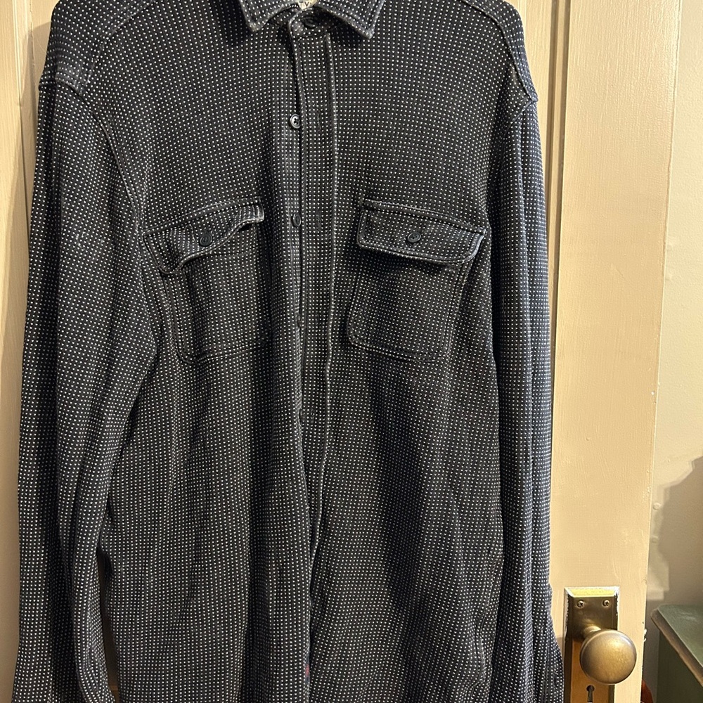 Faherty Black and White Casual Button Down Shirt